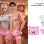 Белье для симочки и сима Love Boxer, Basic T-Shirt and Lover Panty для Sims 4