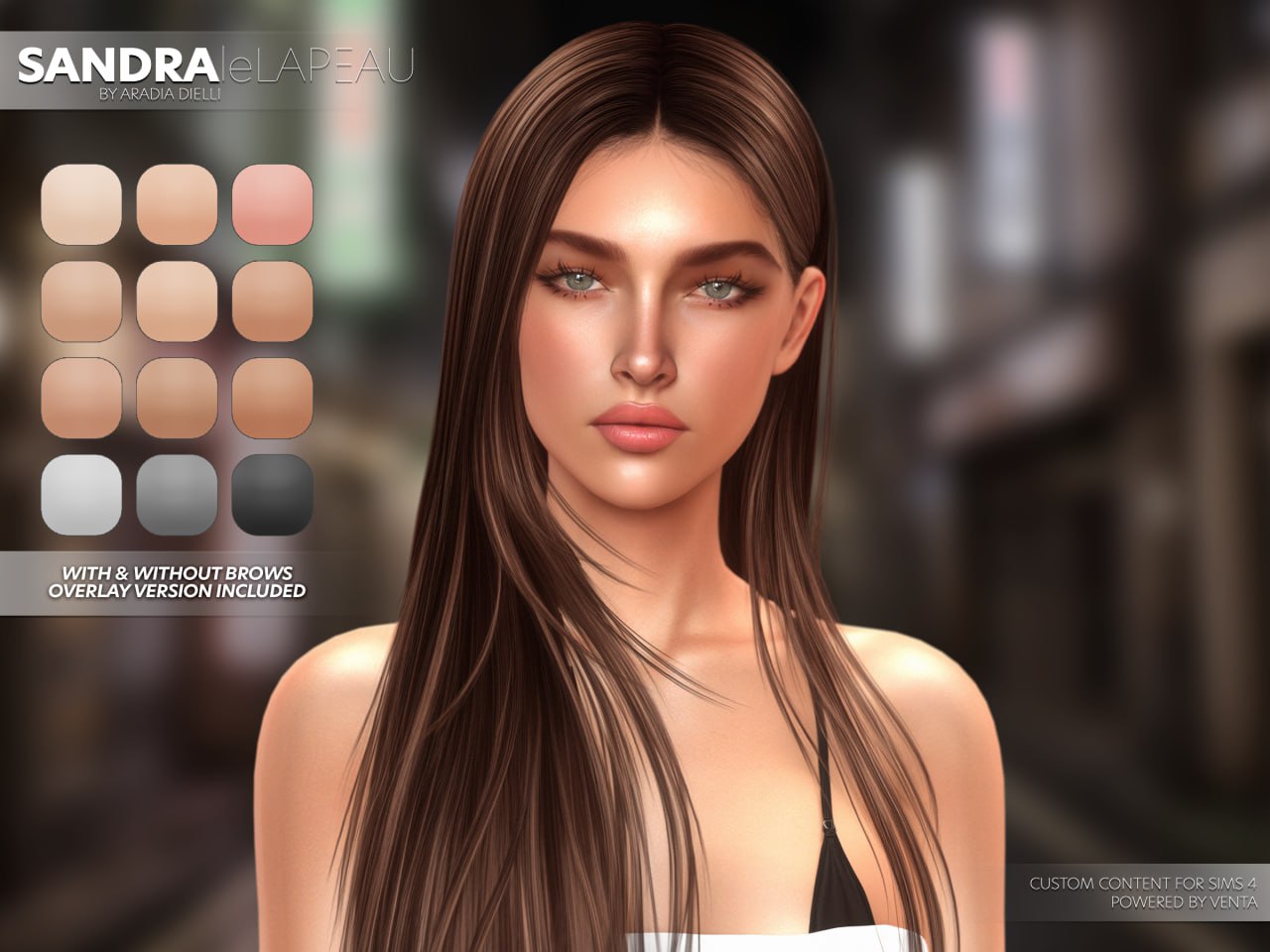 Симка и скин Sandra для Sims 4