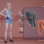 Топ для симочек Amanda bandeau top with bow on the front для Sims 4 Топ для симочек Amanda bandeau top with bow on the front для Sims 4
