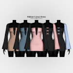 Платье для симчек Ribbon Cutout Dress для Sims 4 Платье для симчек Ribbon Cutout Dress для Sims 4