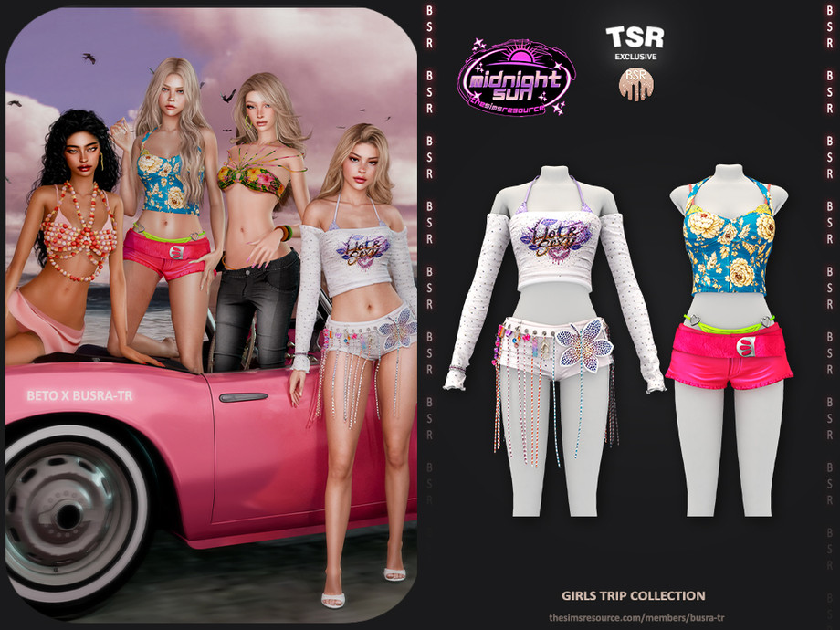 Летний сет SET-Girls Trip Collection для Sims 4