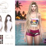 Женская прическа LONG FLOWING HAIR MidnightSun для Sims 4