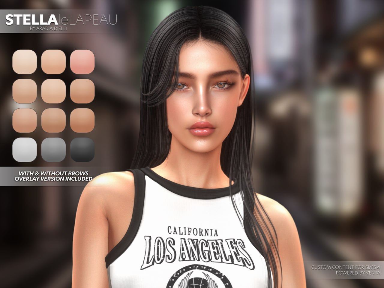 Симка и скин Stella для Sims 4