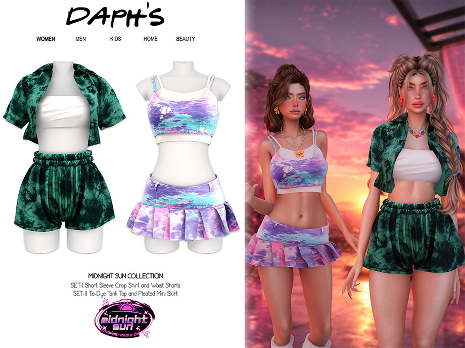 Летняя мини-коллекция для симочек MIDNIGHT SUN COLLECTION для Sims 4