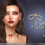 Серьги для женщин и девочек Wire Bow Earrings For Adults And Kids для Sims 4