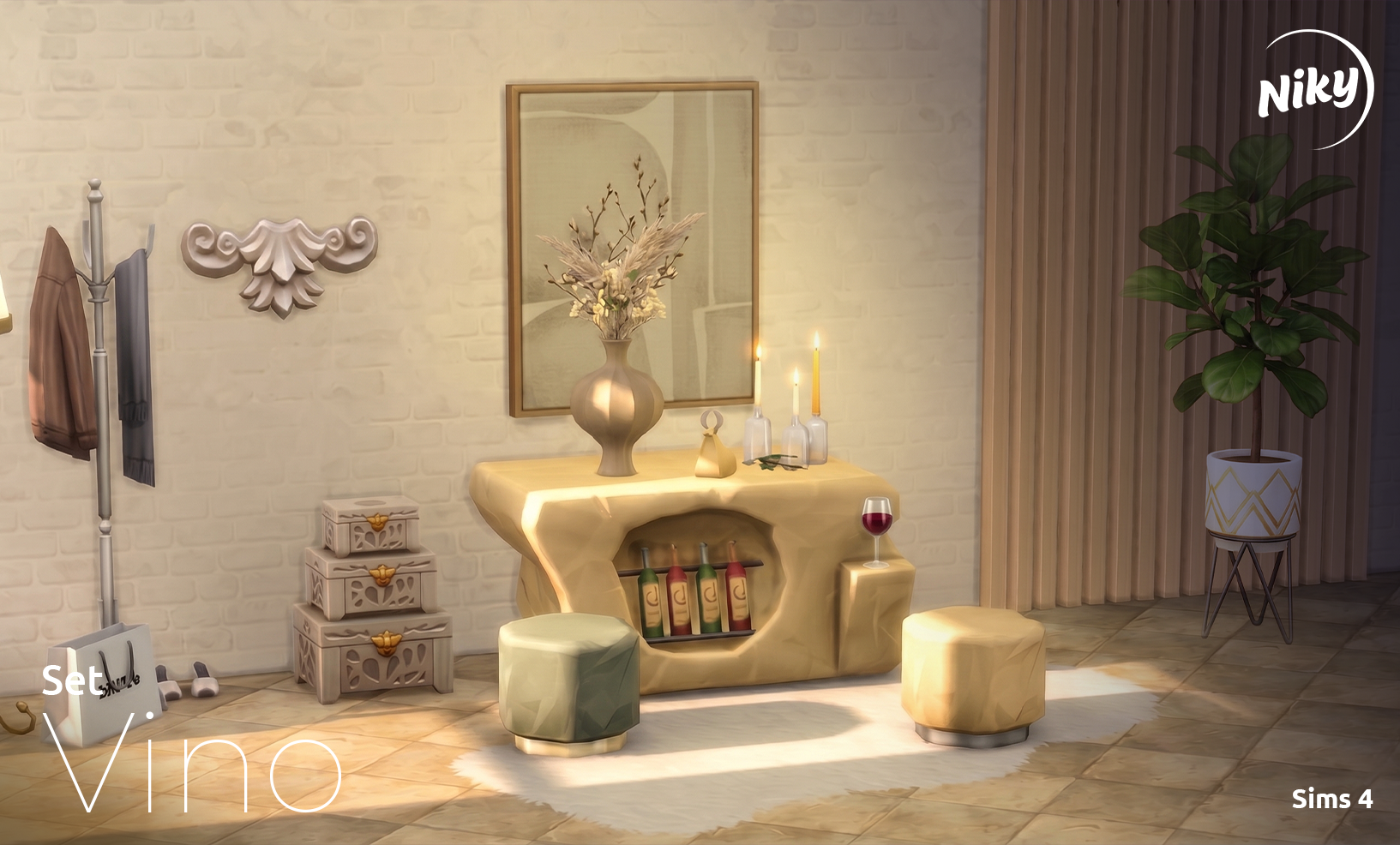 Сет для холла Vino set для Sims 4