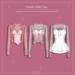 Топы для симочек Pinkish Girlish Tops для Sims 4