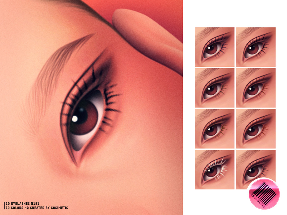 2D ресницы 2D MM Fine Wisps Lashes для Sims 4