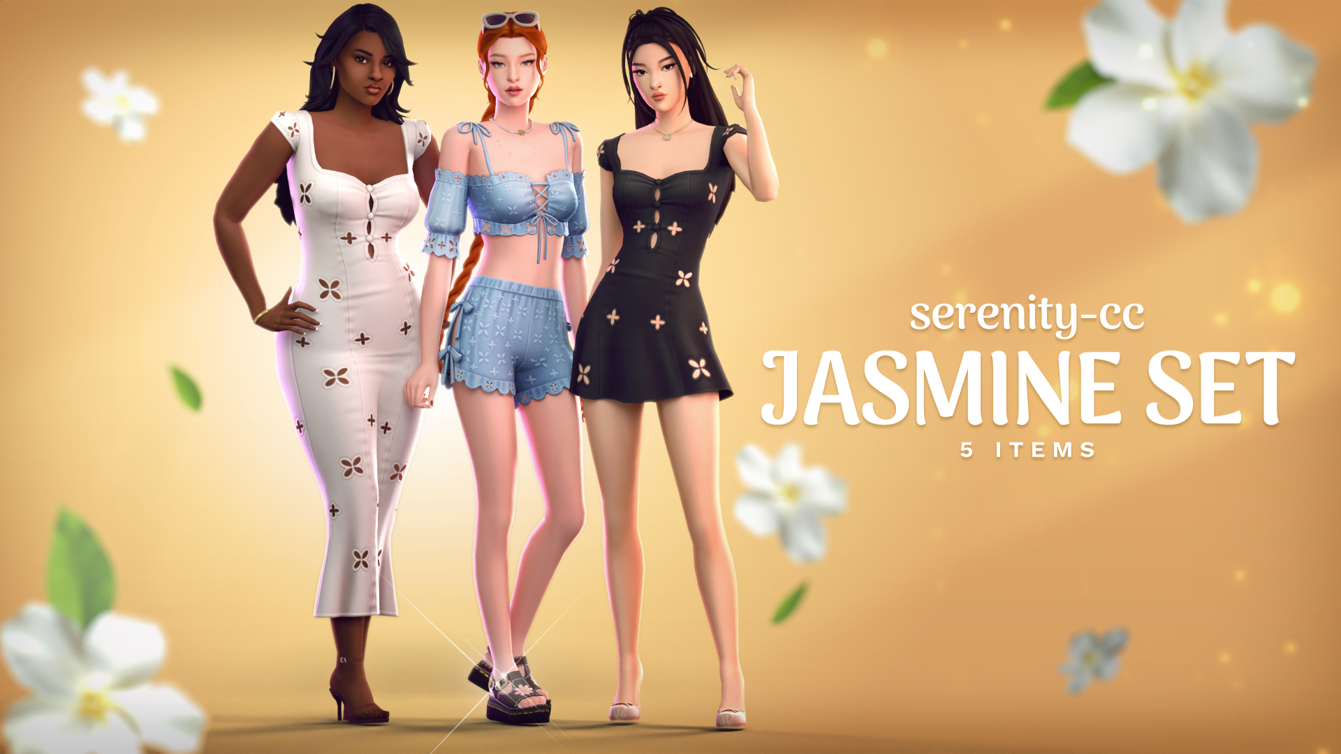 Летняя коллекция для симочек Jasmine Set для Sims 4