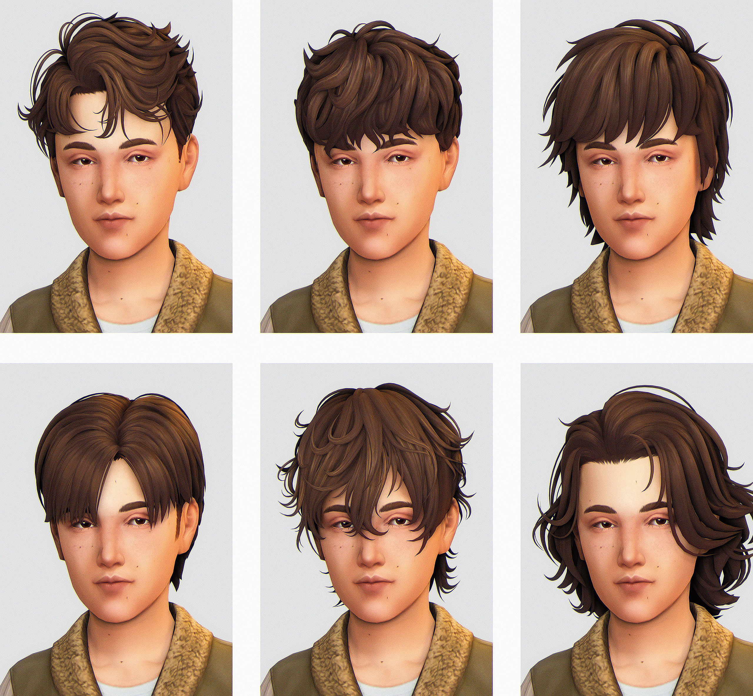 Набор детских причесок Renario, Erydian, Hiccup, James Sunderland, Mauricio & Brixton Hairs для Sims 4