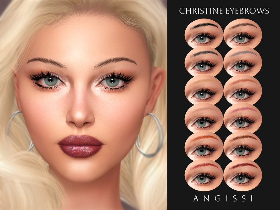 Брови и помада для губ Christine для Sims 4