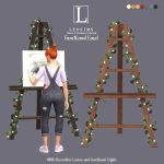Мольберт Functional Easel With Decorative Leaves and Functional Lights для Sims 4