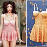 Купальное платье для симочек Polka dot swimdress для Sims 4 Купальное платье для симочек Polka dot swimdress для Sims 4