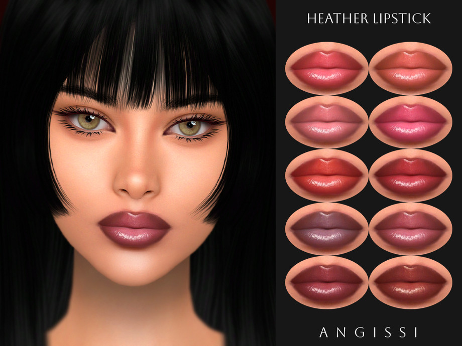 Помада и линзы Heather для Sims 4