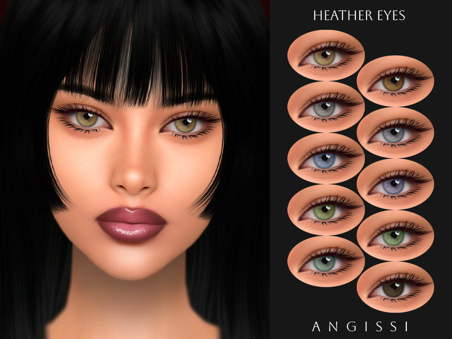 Помада и линзы Heather для Sims 4