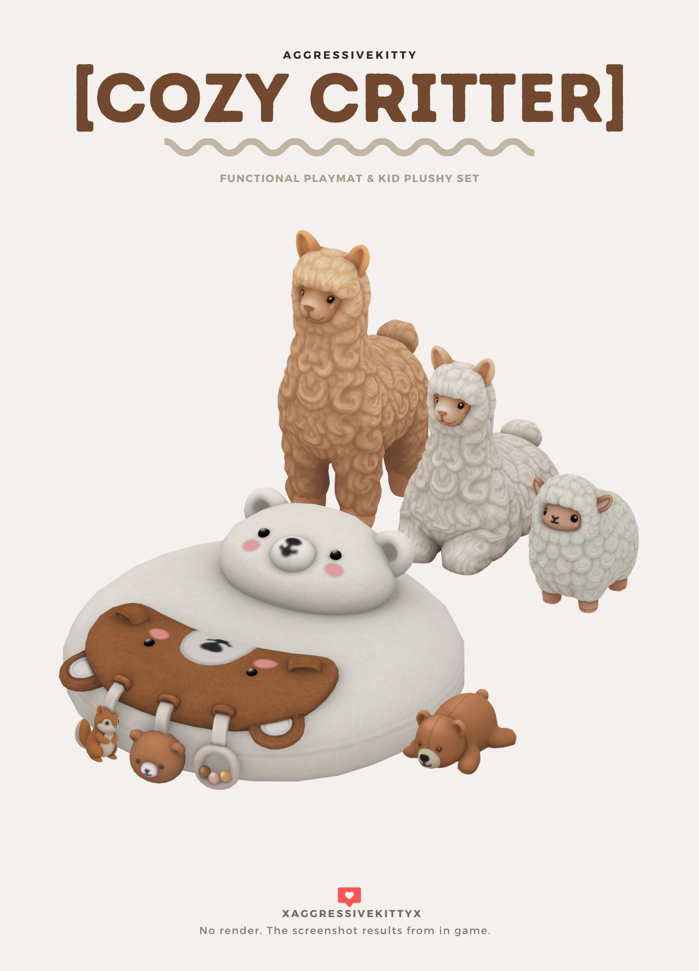 Сет для детской COZY CRITTER SET для Sims 4