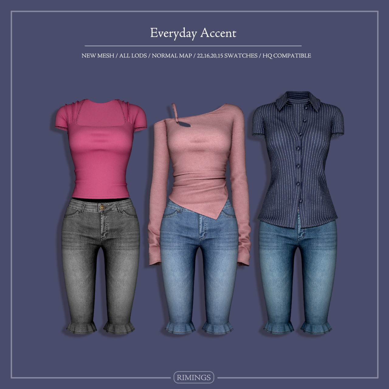 Повседневный мини-сет Everyday Accent для Sims 4