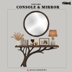 Сет для холла Handcrafted Wooden Console & Mirror для Sims 4