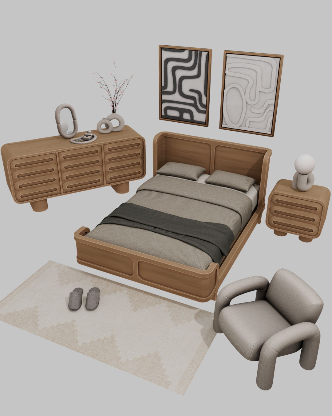 Спальня TRYGG SET для Sims 4