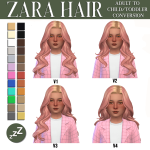 Прическа для детей и тоддлеров AH00B ZaraHair для Sims 4