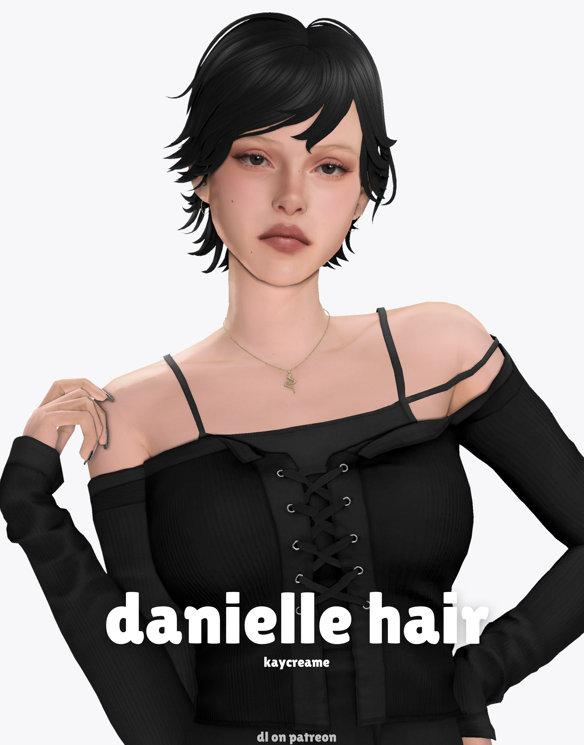 Женская прическа danielle hair для Sims 4