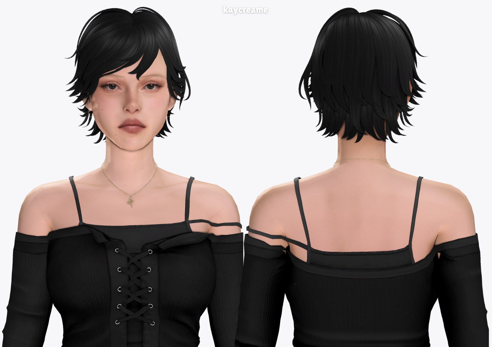 Женская прическа danielle hair для Sims 4
