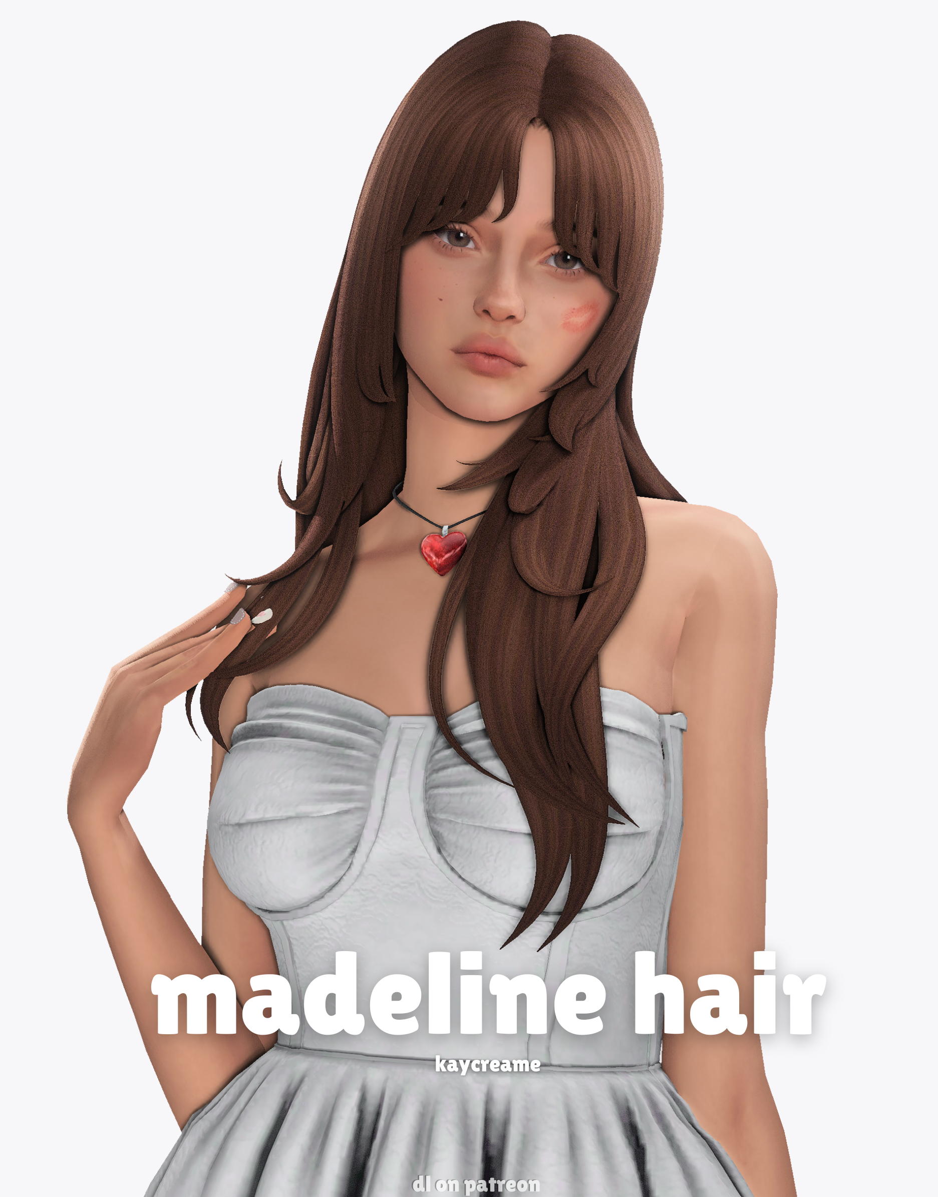 Женская прическа madeline hair для Sims 4