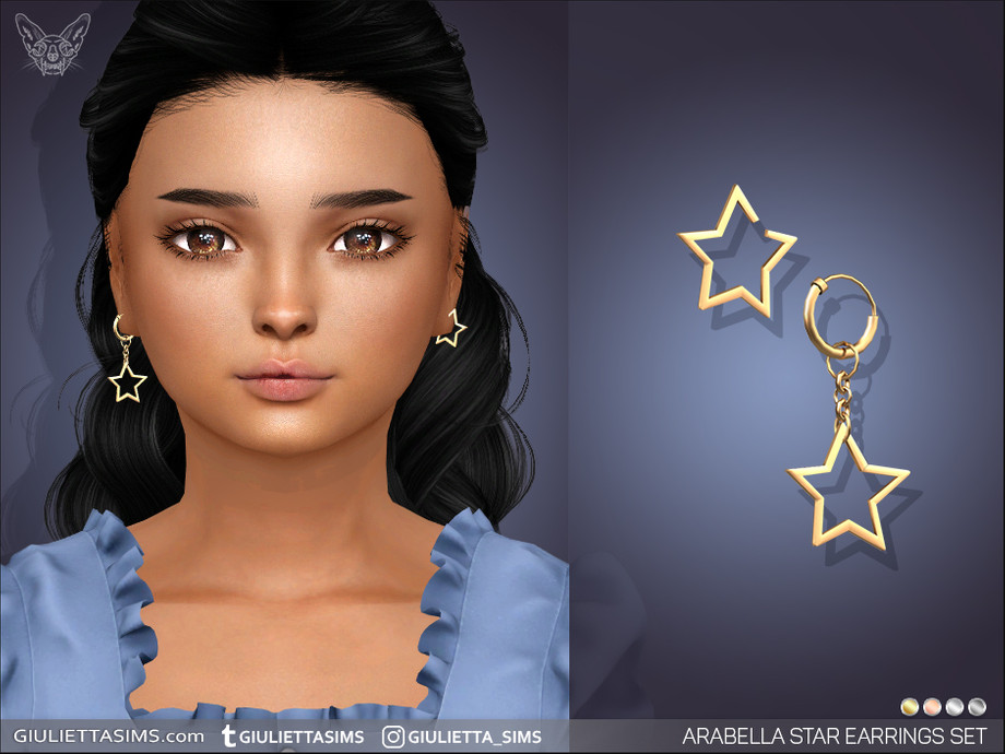 Серьги для женщин и девочек Arabella Star Earrings Set для Sims 4
