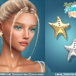 Серьги для женщин и девочек Coastal Escape - Large Starfish Earrings для Sims 4