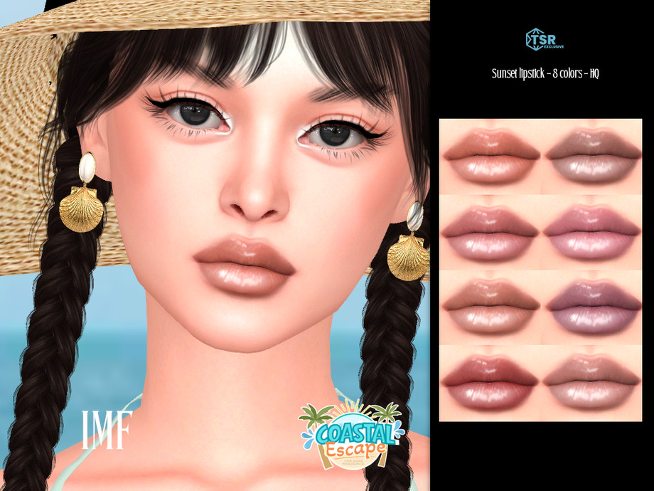 Блеск для губ IMF Sunset Lipstick Coastal Escape для Sims 4
