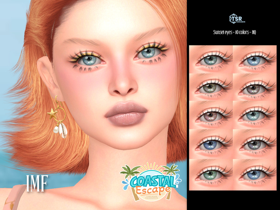 Линзы IMF Sunset Eyes Coastal Escape для Sims 4