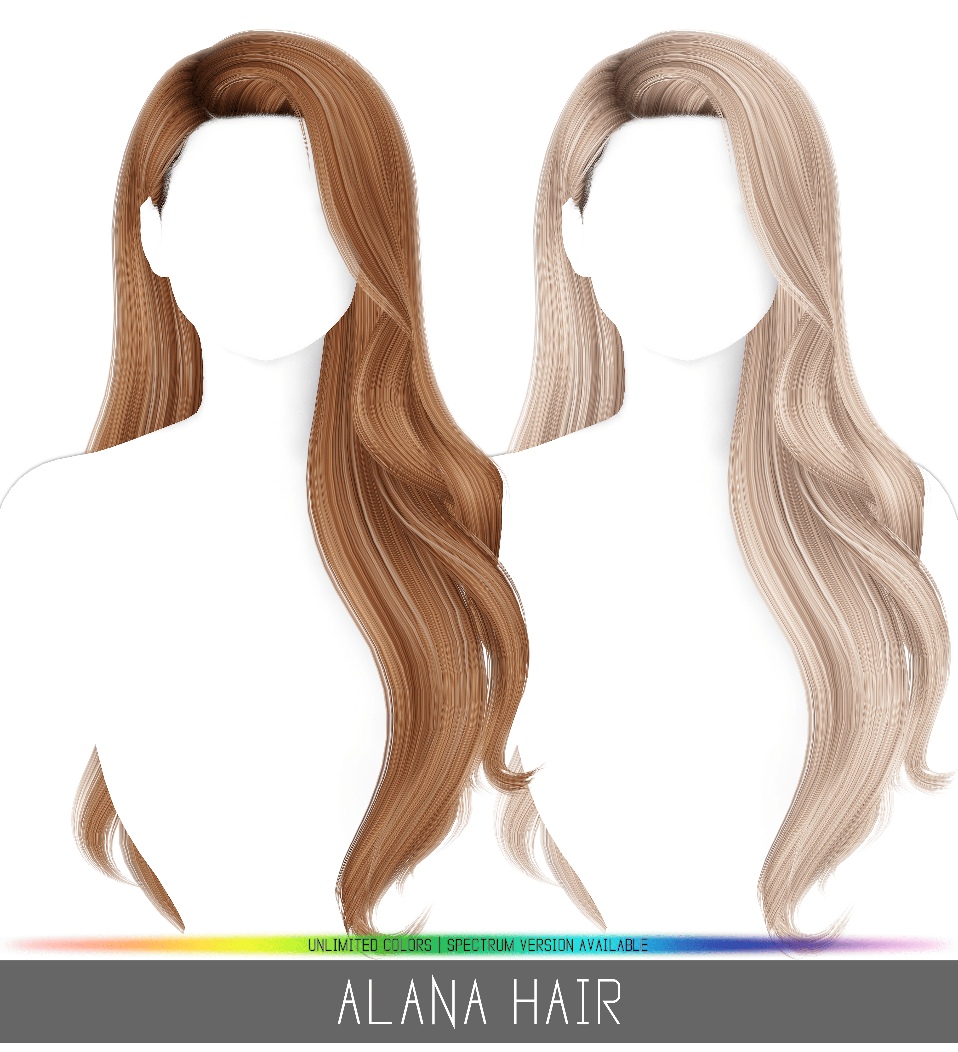 Прическа для женщин и девочек ALANA HAIR для Sims 4