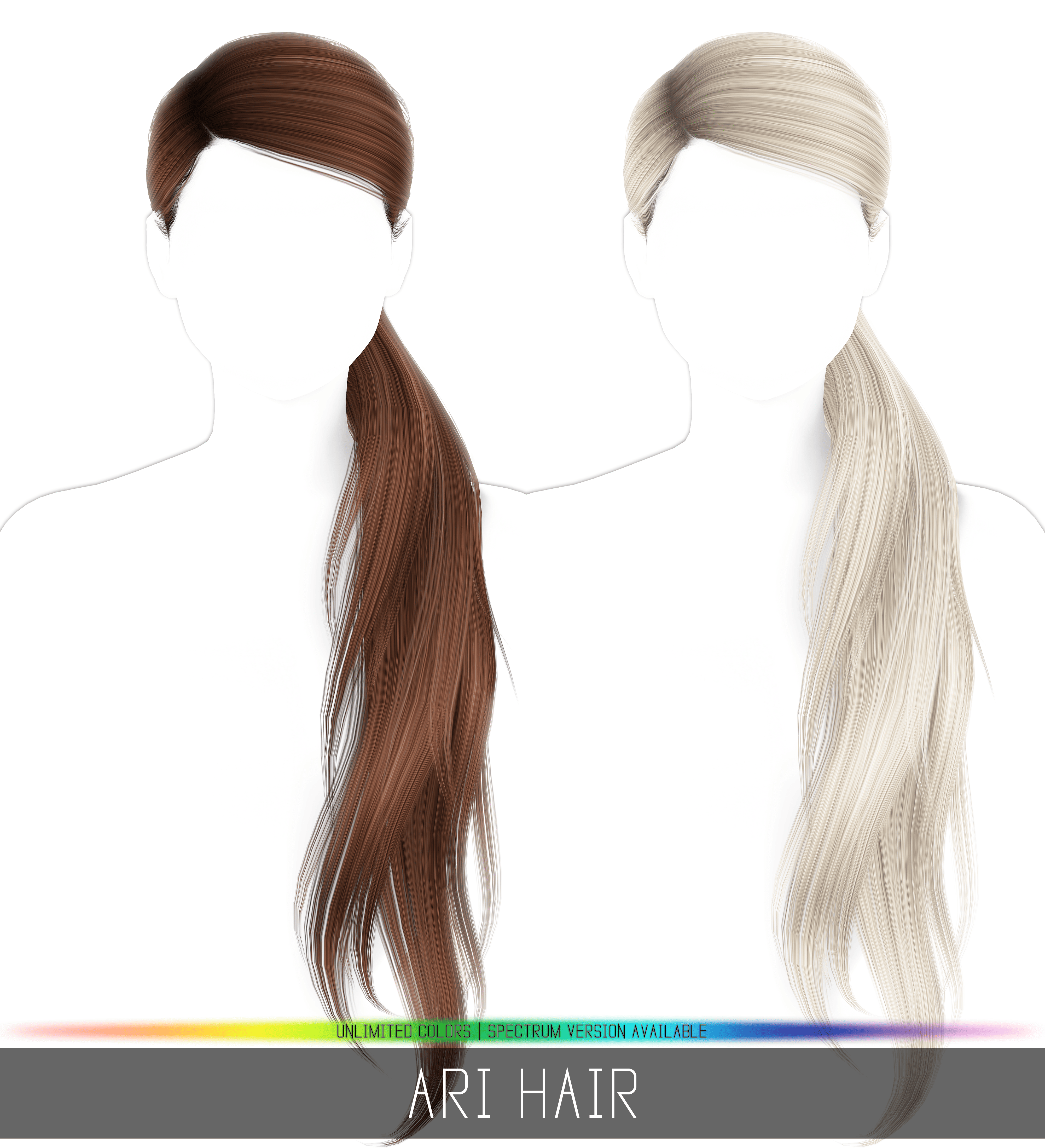 Прическа для женщин и девочек ARI HAIR для Sims 4