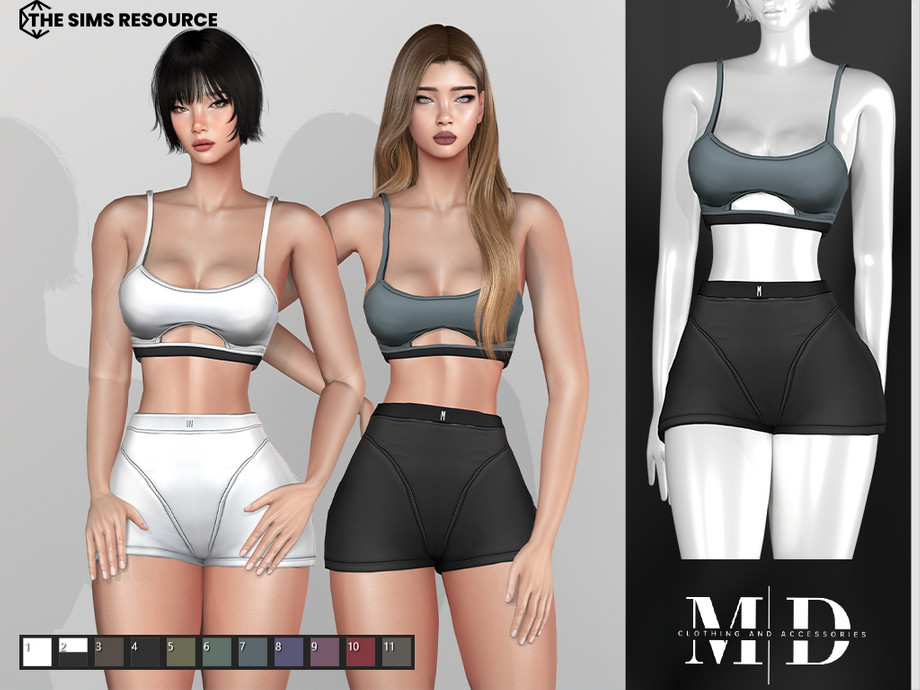 Спортивный сет women's two-piece sporty set для Sims 4