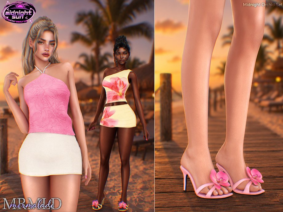 Летний мини-сет Midnight Orchid Set для Sims 4