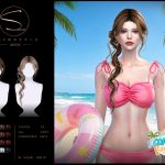 Женская прическа WET HAIRSTYLE Coastal Escape для Sims 4