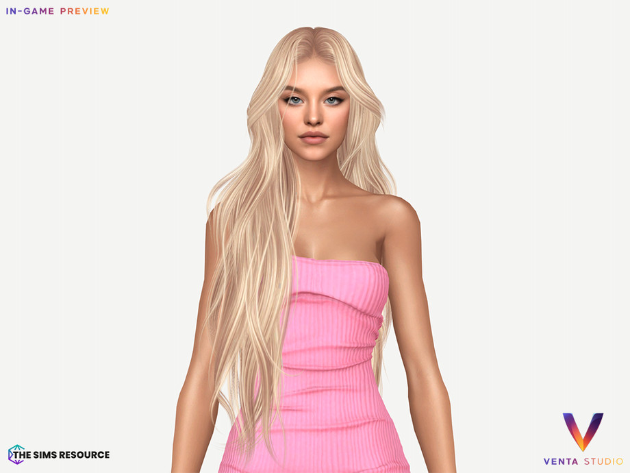 Женская прическа Drew Hair для Sims 4