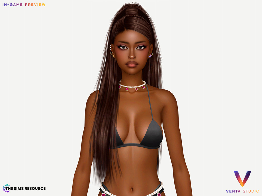 Женская прическа Sierra Hair для Sims 4