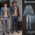 Джинсовый сет для ковбоев Jeans для Sims 4 Джинсовый сет для ковбоев Jeans для Sims 4