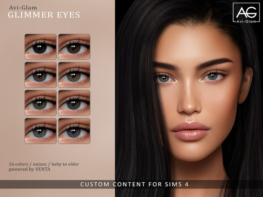 Линзы Glimmer Eyes для Sims 4