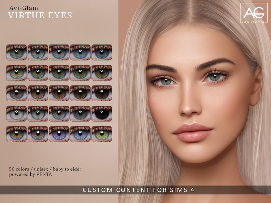 Линзы Virtue Eyes для Sims 4