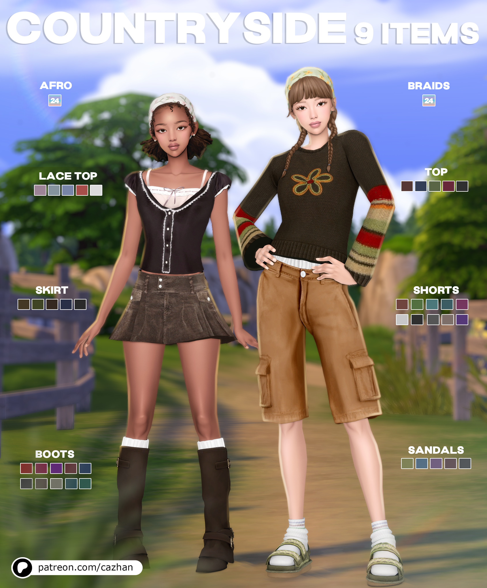 Деревенский сет countryside для Sims 4