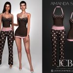 Сет в горошек AMANDA SET для Sims 4 Сет в горошек AMANDA SET для Sims 4