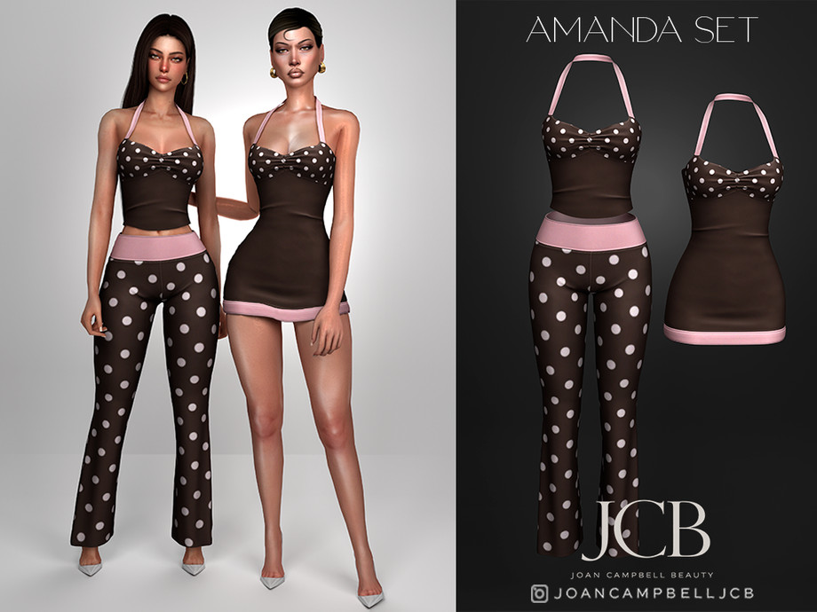 Сет в горошек AMANDA SET для Sims 4