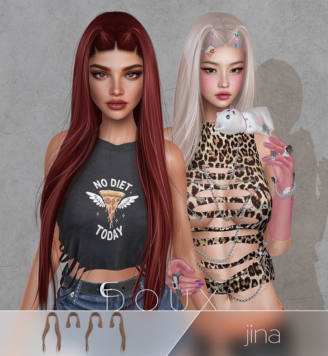 Женская прическа Jina Hairstyle для Sims 4