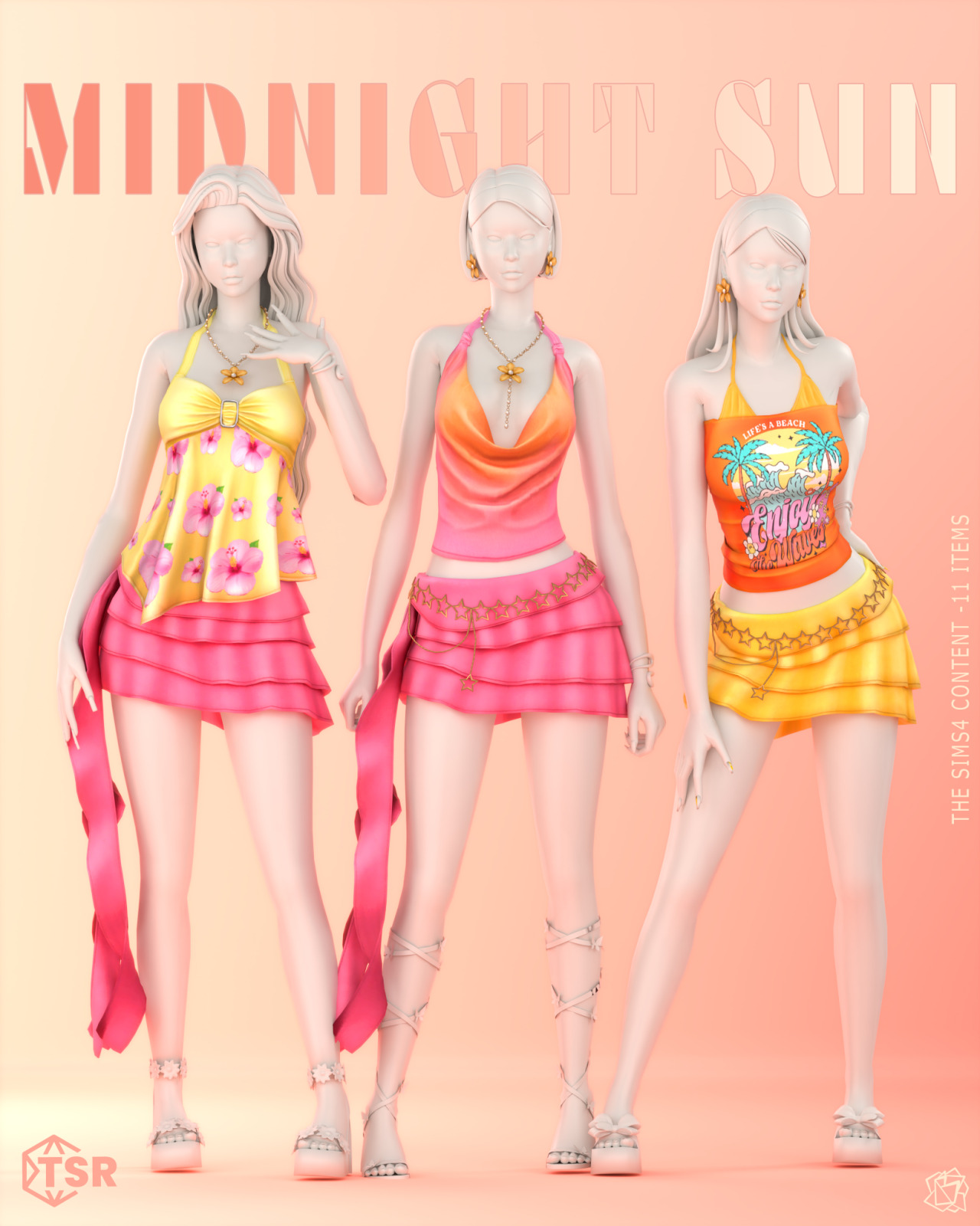Летний сет для симочки MIDNIGHT SUN WITH TSR для Sims 4