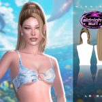 Женская прическа Midnight updo ponytail with curly bang для Sims 4 Женская прическа Midnight updo ponytail with curly bang для Sims 4