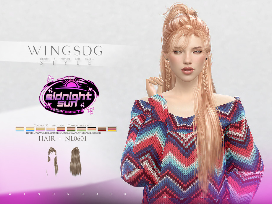 Женская прическа long straight hair для Sims 4