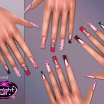 Маникюр Animal Print Long Nails для Sims 4 Маникюр Animal Print Long Nails для Sims 4