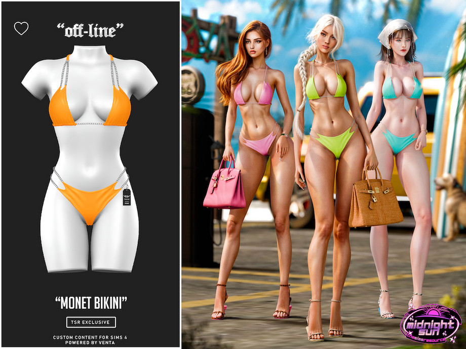 Бикини для симочек Monet Bikini для Sims 4